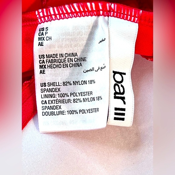 Bar III Plunging Cowlneck Halter Tankini Top, Color Red, Size Small, NWOT - Picture 6 of 6